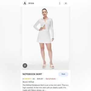 ARITZIA Wilfred notebook skirt NWT L